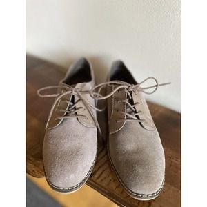 DV Dolce Vita Womens Tan Suede Oxford Shoe Size 8 Block Heel Round Toe